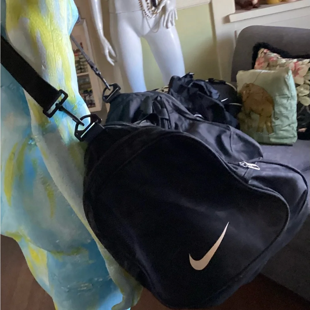 Nike Black and White Duffel Bag